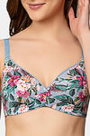 Triumph Padded Non Wired Medium Coverage T-Shirt Bra - Blue Light Combination — thumbnail 4